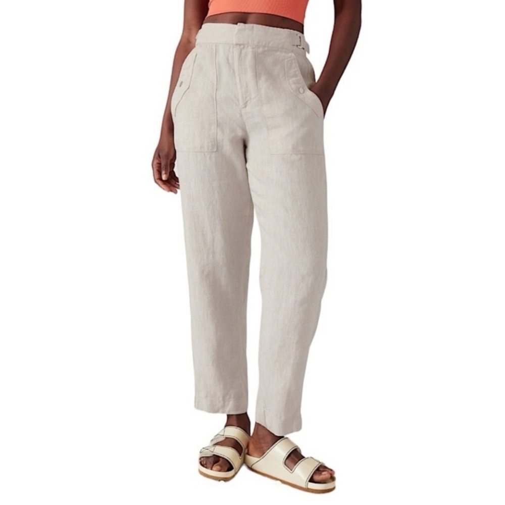 Athleta Cream High-Waisted Pants